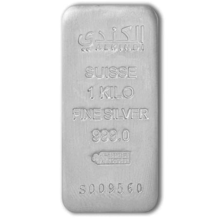 سبيكة فضة بامب وارد الكِندي بنقاء 999 بوزن 1 كيلوغرام