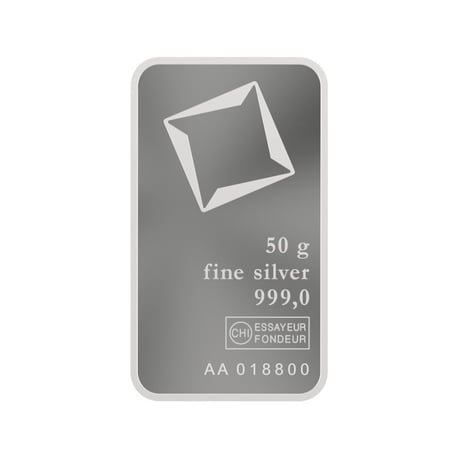 سبيكة فضة فالكامبي بنقاء 999 بوزن 50 غرام