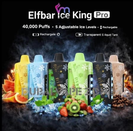 سحبة الف بار ايس كينق برو 40 الف سحبة خوخ مانجو ELFBAR Ice King Pro 40