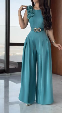 جمبسوت حرير ستان سماوي مع حزام