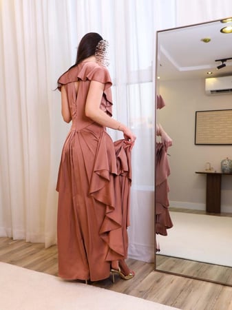 فستان سهرة حرير ساتان