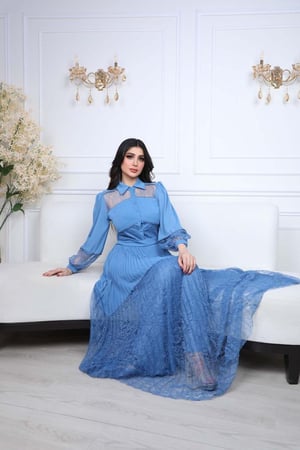 فستان ناعم اورجانزا مكسر مع دانتيل