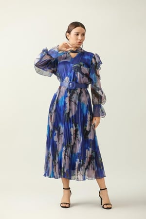 فستان ميدي بلاسية مشجر