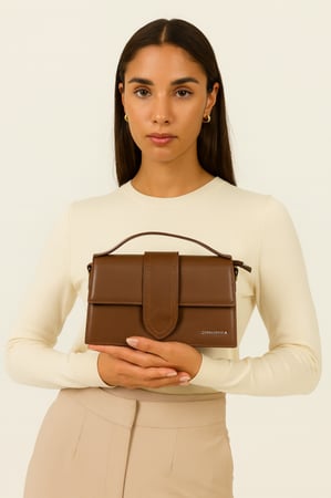 شنطة نسائية كريسبلا جلد بلون بني