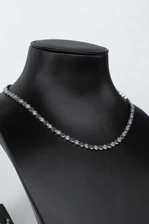 طقم اكسسوار زركون ناعم فضي قطعتين عقد مع حلق