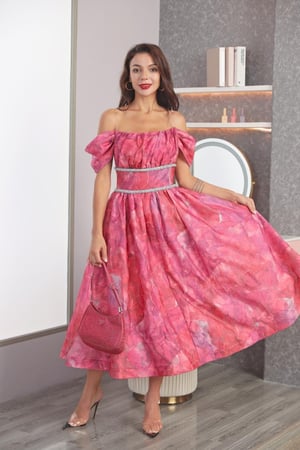 فستان زهري جاكار