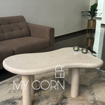 طاوله حجر طبيعي بوهيمي