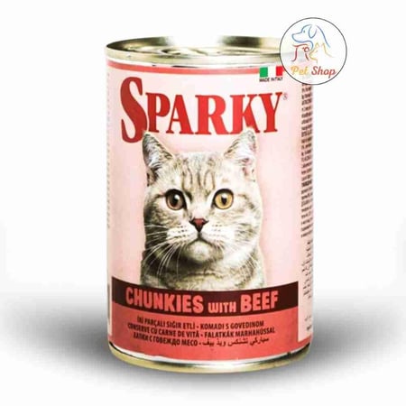 سباركي طعام قطط رطب قطع من اللحم البقري 415 جرام