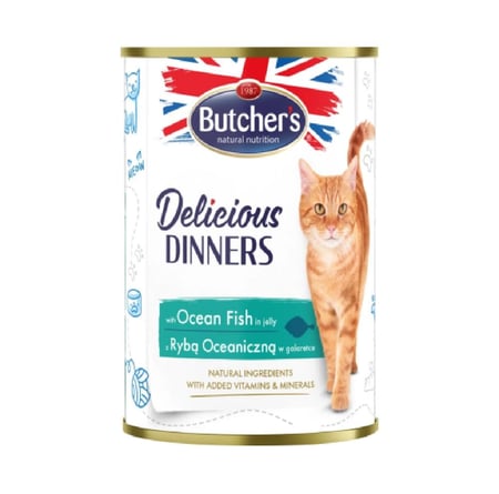 بوتشرز طعام رطب للقطط قطع من الاسماك البحرية بالجيلي 400 جرام