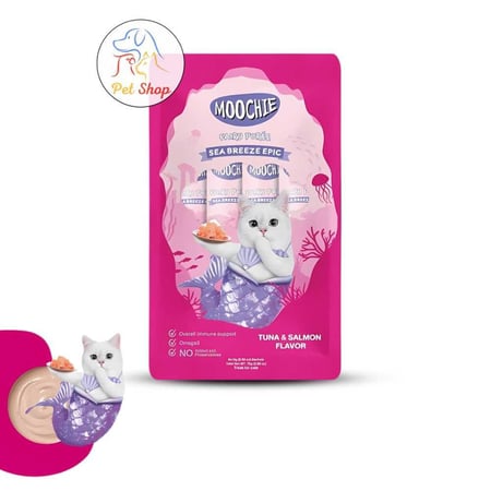 مكافاة موتشي بنكهة التونا والسلمون للقطط 5*15غ