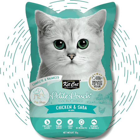 اكل قطط رطب اظرف كت كات بتيت باوتش نكهة الدجاج وسمك المكاريل 70 جرام