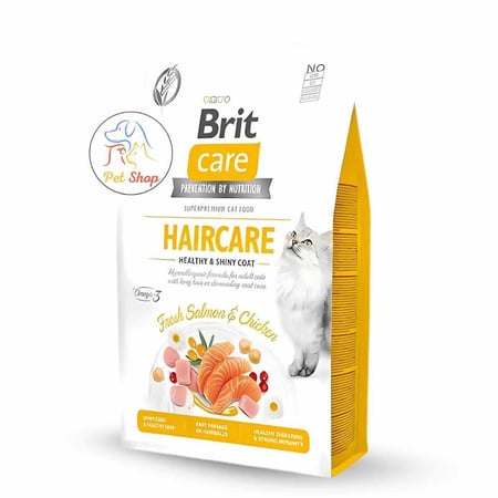 بريت كير طعام جاف للقطط البالغة للعناية بالشعر والبشرة بنكهة الدجاج والسلمون متعدد الاوزان