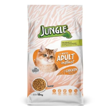 جنغل طعام جاف بنكهة الدجاج  للقطط البالغة 15كجم