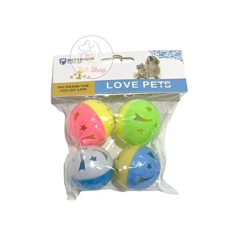 لعبة قطط مكونه من 4 كرات بلاستيك تتفاعل معها القطط