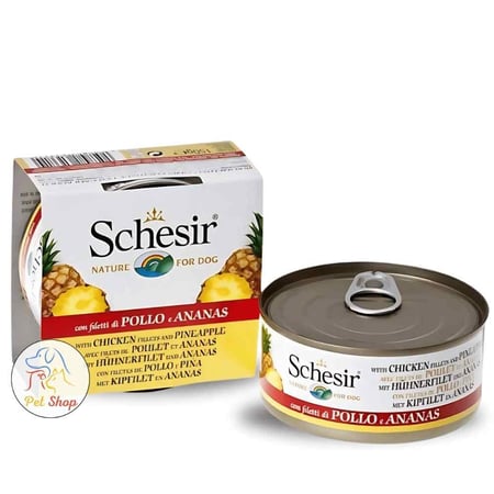 أكل قطط شيزر رطب  الدجاج مع الأناناس