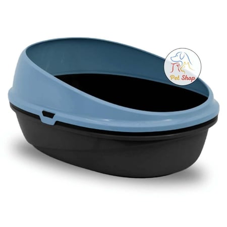 صندوق رمل للقطط بتصميم عالي الحواف لمنع الفوضى