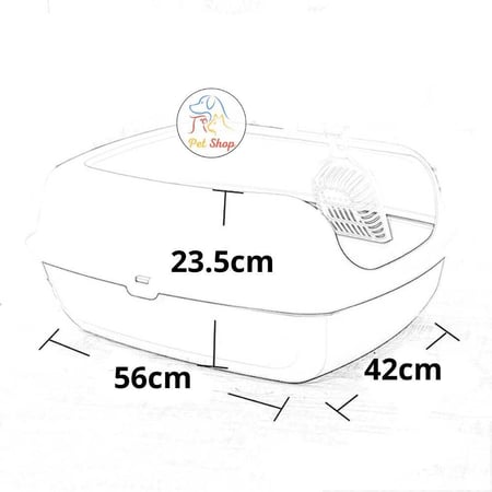 صندوق رمل للقطط بتصميم عالي الحواف لمنع الفوضى مع مجرفة مقاس كبير