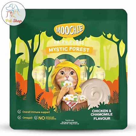 مكافاة موتشي بنكهة الدجاج و البابونج للقطط 5*15غ