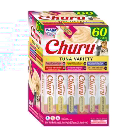اكل قطط اينابا تشورو تونا متنوعة 60 ظرف 14g – مكمل غذائي لذيذ للقطط