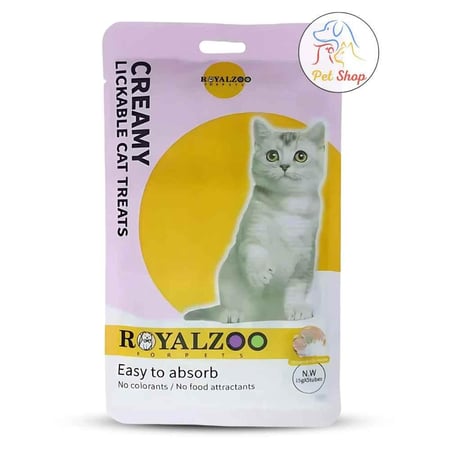 رويال زوو مكافات قطط رطبة بنكهة الدجاج بالحليب 5 اظرف بالداخل