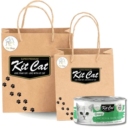 أكل قطط كت كات جرايفي رطب  دجاج مع بيض السمان بالمرق