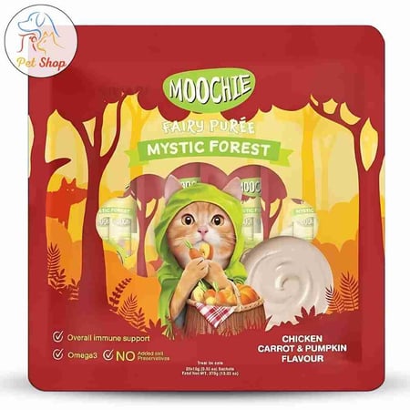 مكافاة موتشي بنكهة الدجاج والجزر والقرع للقطط 5*15غ الوزن: 5 * 15 جرام