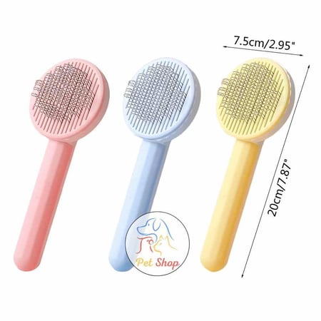 مشط شعر للقطط والكلاب شكل دائري ضغاط قابل لازالة الشعر