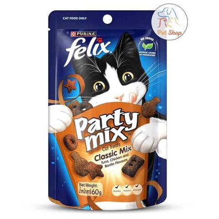 فيلكس بارتي وجبة للقطط بنكهة التونا والدجاج والبونيتو ( 8*60غ)