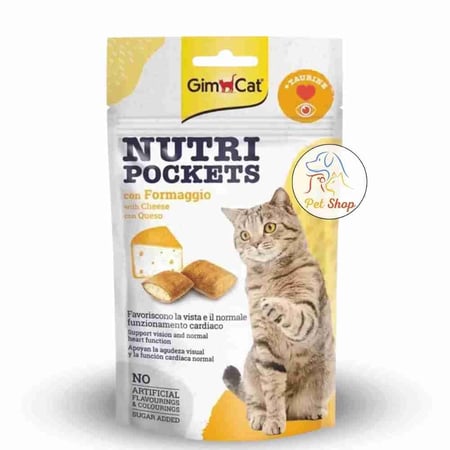 جيم كات مكافات جافة للقطط بنكهة الجبن والتورين 60 جرام