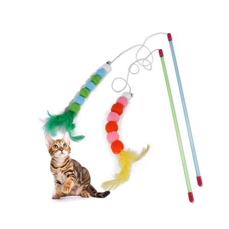 لعبة قطط صنارة تتفاعل معها القطط بعدة الوان