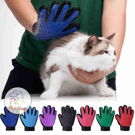 قفاز العناية بالحيوانات الأليفة لإزالة الشعر والتدليك مريح وسهل الاستخدام