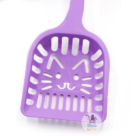 مغرفة بلاستيك نقش راس قطة عدة الوان