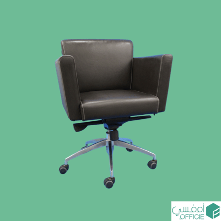 كرسي جلدي - بني غامق