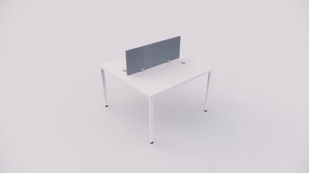 محطة عمل مكتبية ثنائية بهيكل معدني