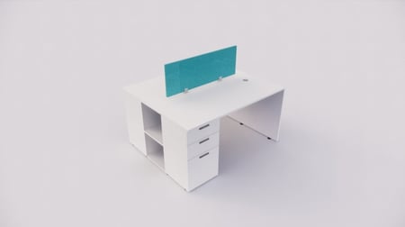 محطة عمل ثنائية بوحدات تخزين