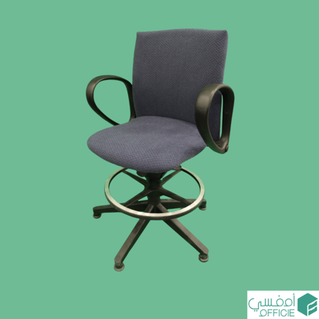 كرسي دوار قماش - كحلي