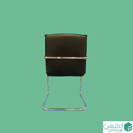 كرسي زوار جلدي أسود