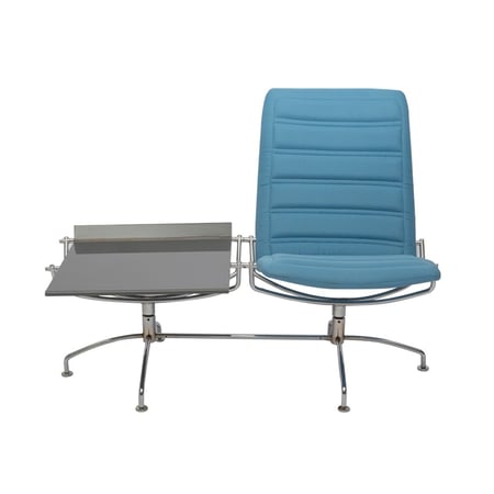 كرسي زوار مع طاولة جانبية مدمجة بتصميم معاصر