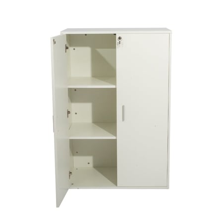 دولاب بثلاث أرفف باللون الأبيض لمكاتب العمل