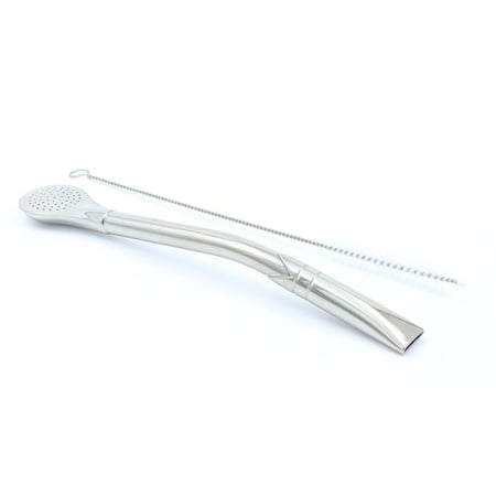 فرشاة مع مصاص متة ستانلس ستيل فتحات مقاس عريض