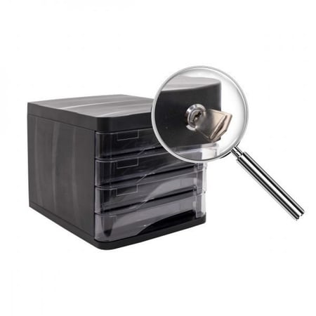 4 ادراج تخزين للمكاتب مع مفتاح للحماية