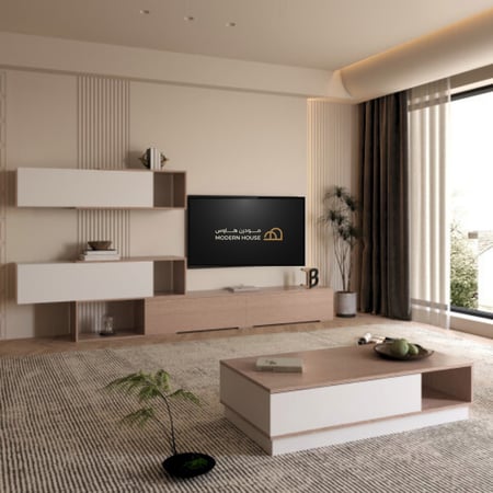 طاولة وسط ابيض مع بيج 125 - موديل Violet