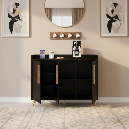 ركن قهوة اسود مع خشبي -موديلRC07