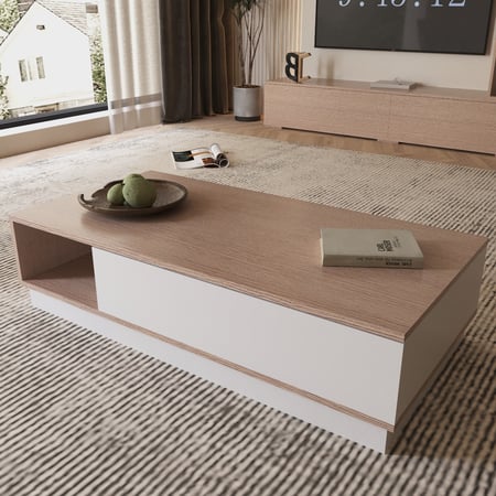 طاولة وسط ابيض مع بيج 125 - موديل Violet