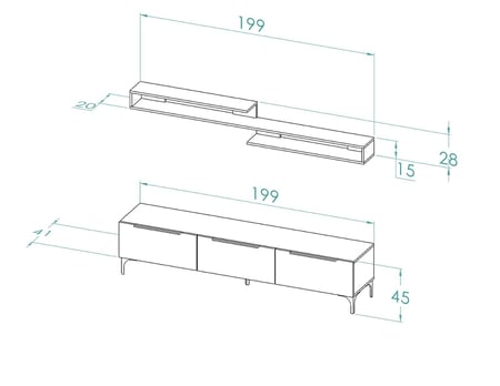 طقم طاولات رمادي غامقA مع رمادي فاتح - موديل palm