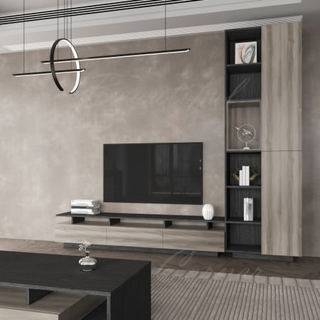 طاولة تلفاز رمادي 2031 مع رمادي 2020 -موديل Alfa