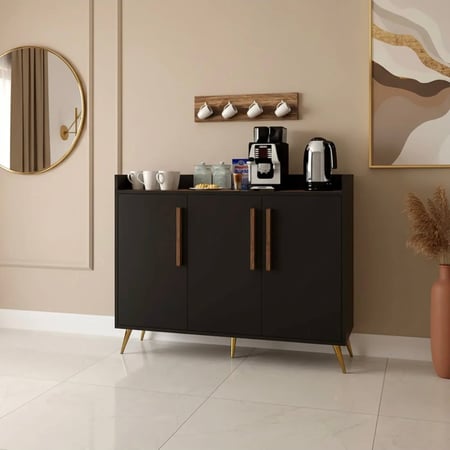 ركن قهوة اسود مع خشبي -موديلRC07