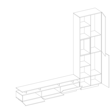 طاولة تلفاز رمادي 2031 مع رمادي 2020 -موديل Alfa