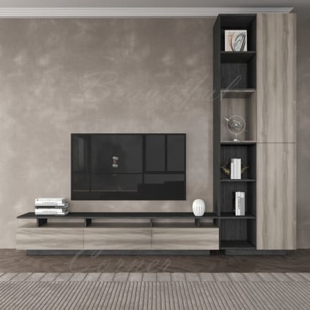 طاولة تلفاز رمادي 2031 مع رمادي 2020 -موديل Alfa