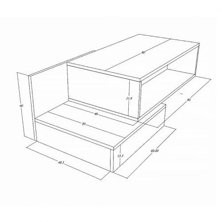 طاولة  وسط رمادي غامق ورمادي فاتح - موديل ct55
